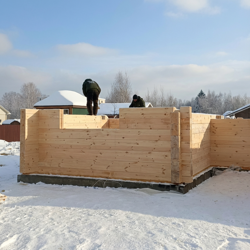 Можно ли строить дом из бруса зимой?