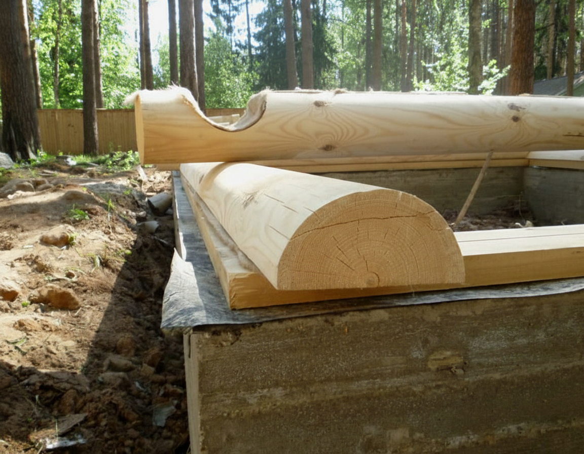 Обработка нижнего венца сруба от влаги и гниения