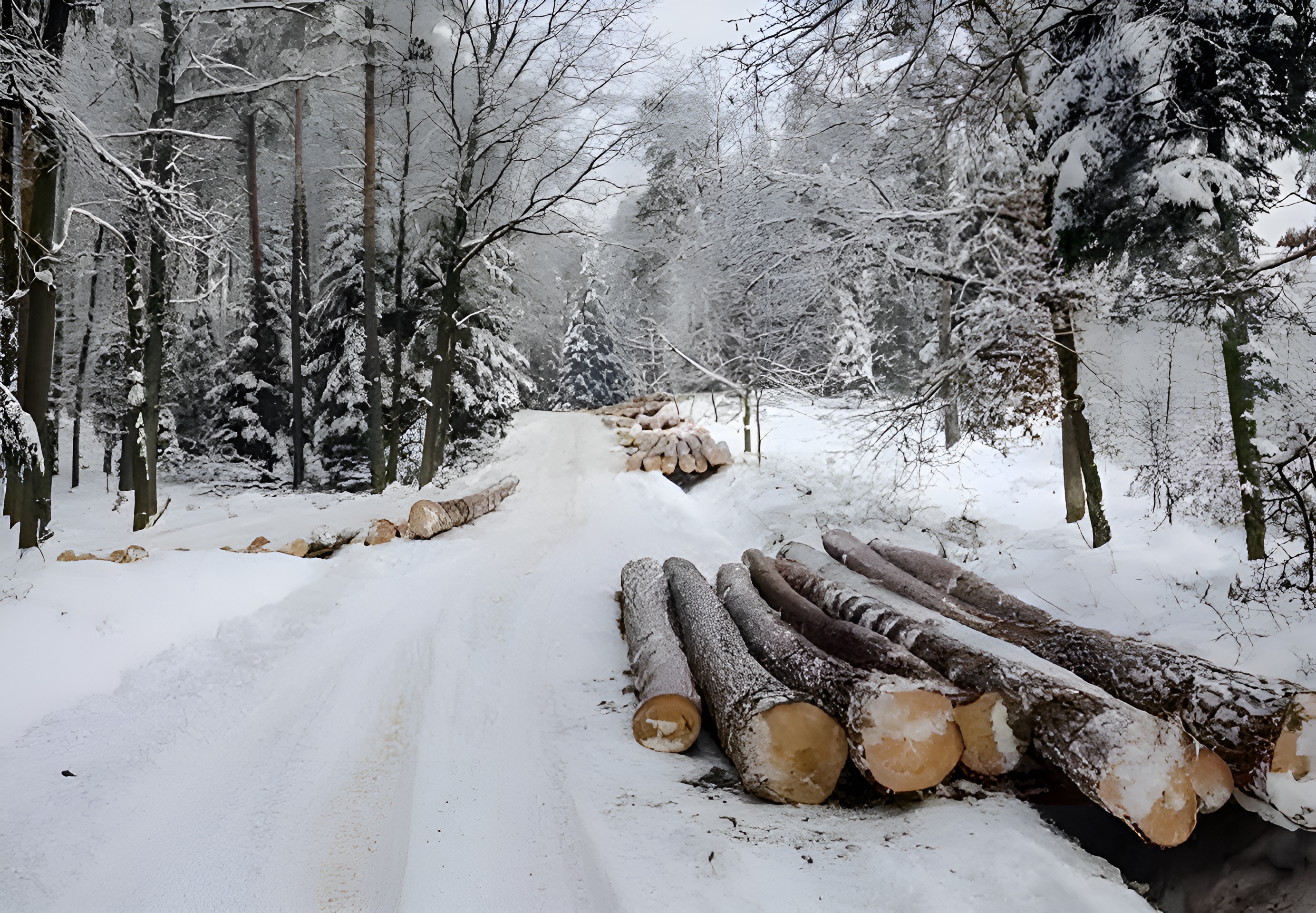 Зимний лес — когда дерево дышит тишиной, а дом — строится с душой